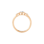 Bague de fiançailles diamant 0,50 Carat épaulé vintage or rose Melina